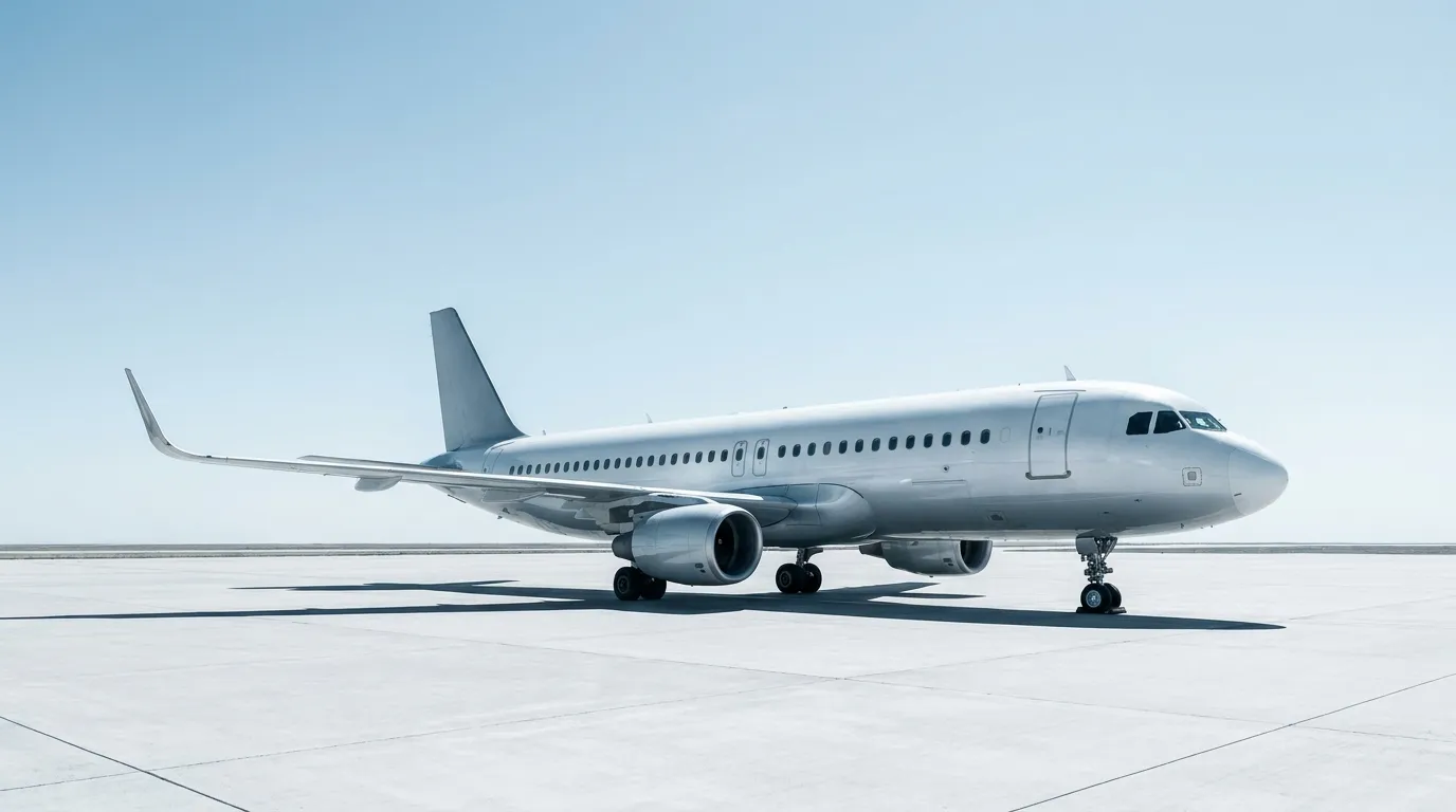 A modern aircraft on the apron